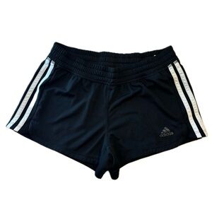 Adidas Aeroready Pacer 3 stripes black knit shorts